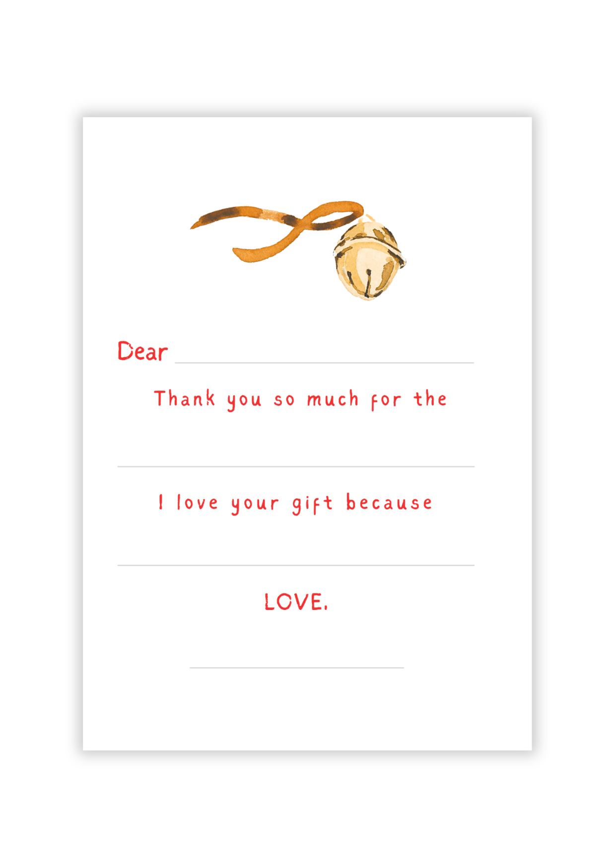 Christmas Fill-In Note Card