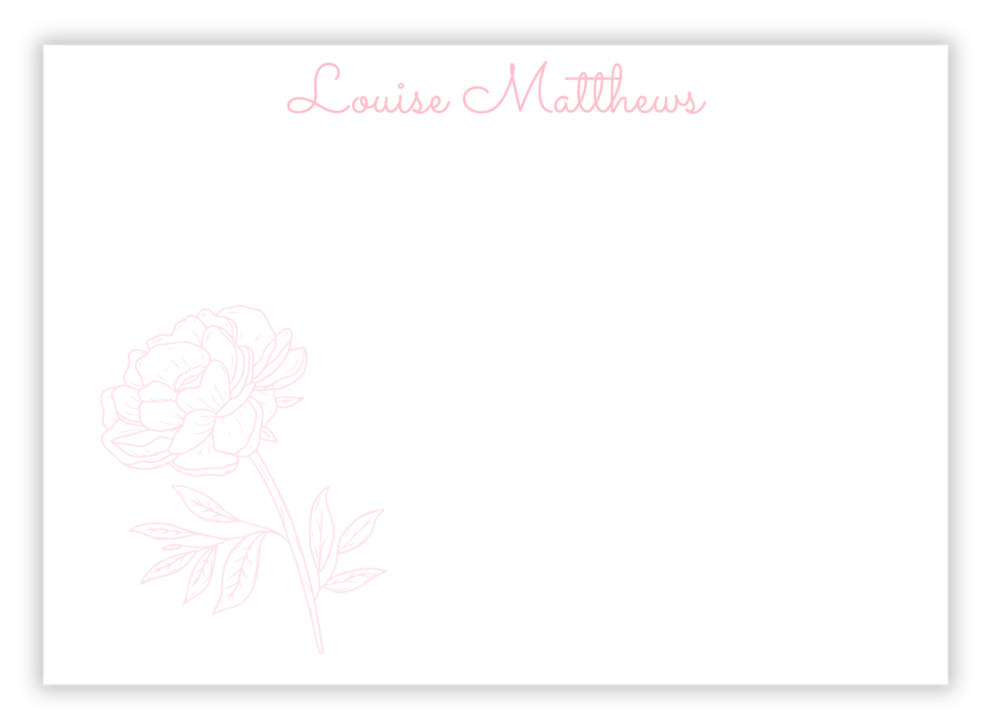 Peony Note Card