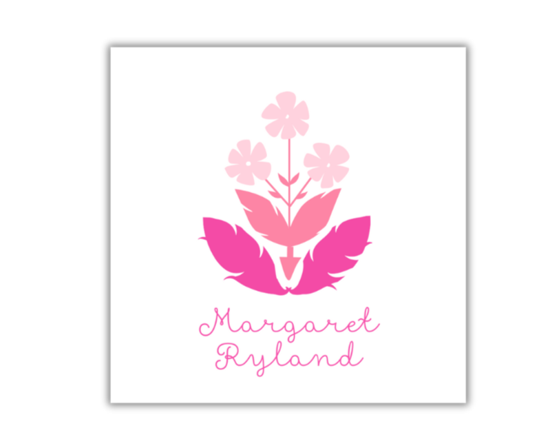 Block Flower Tag
