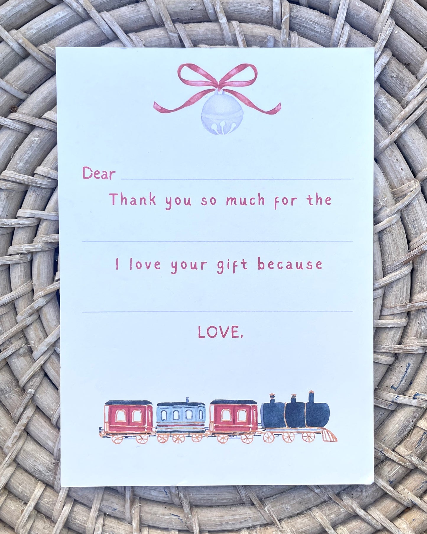 Polar Express Fill-In Note Card