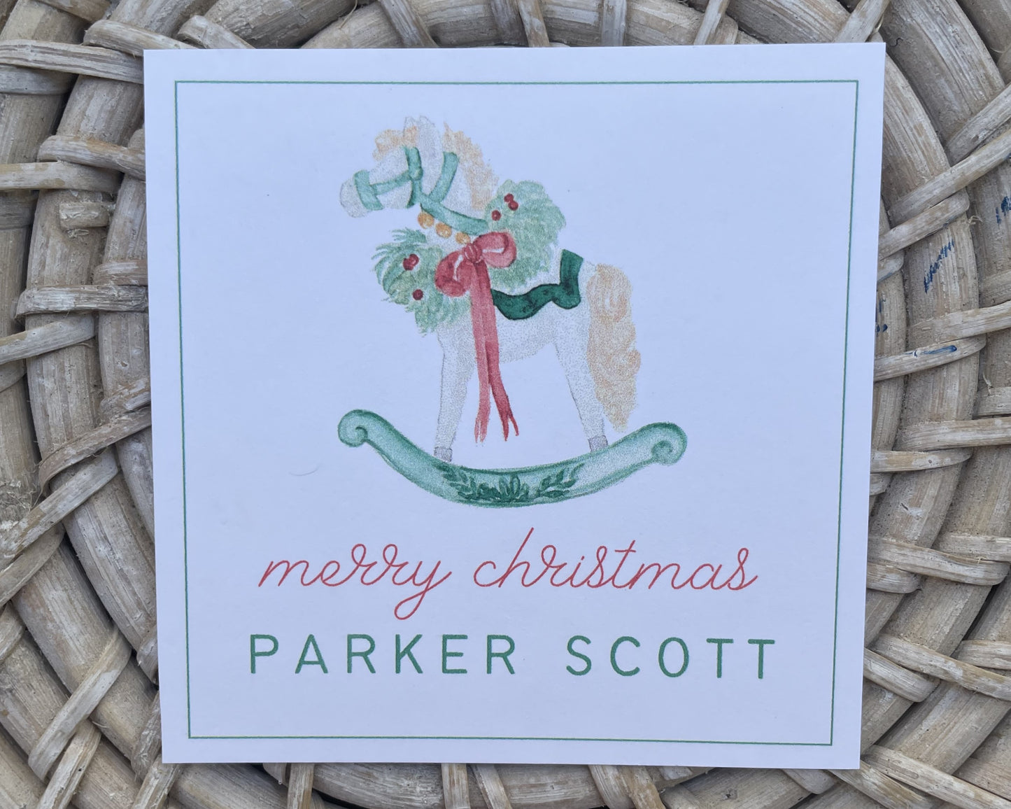Rocking Holiday Horse Gift Tag
