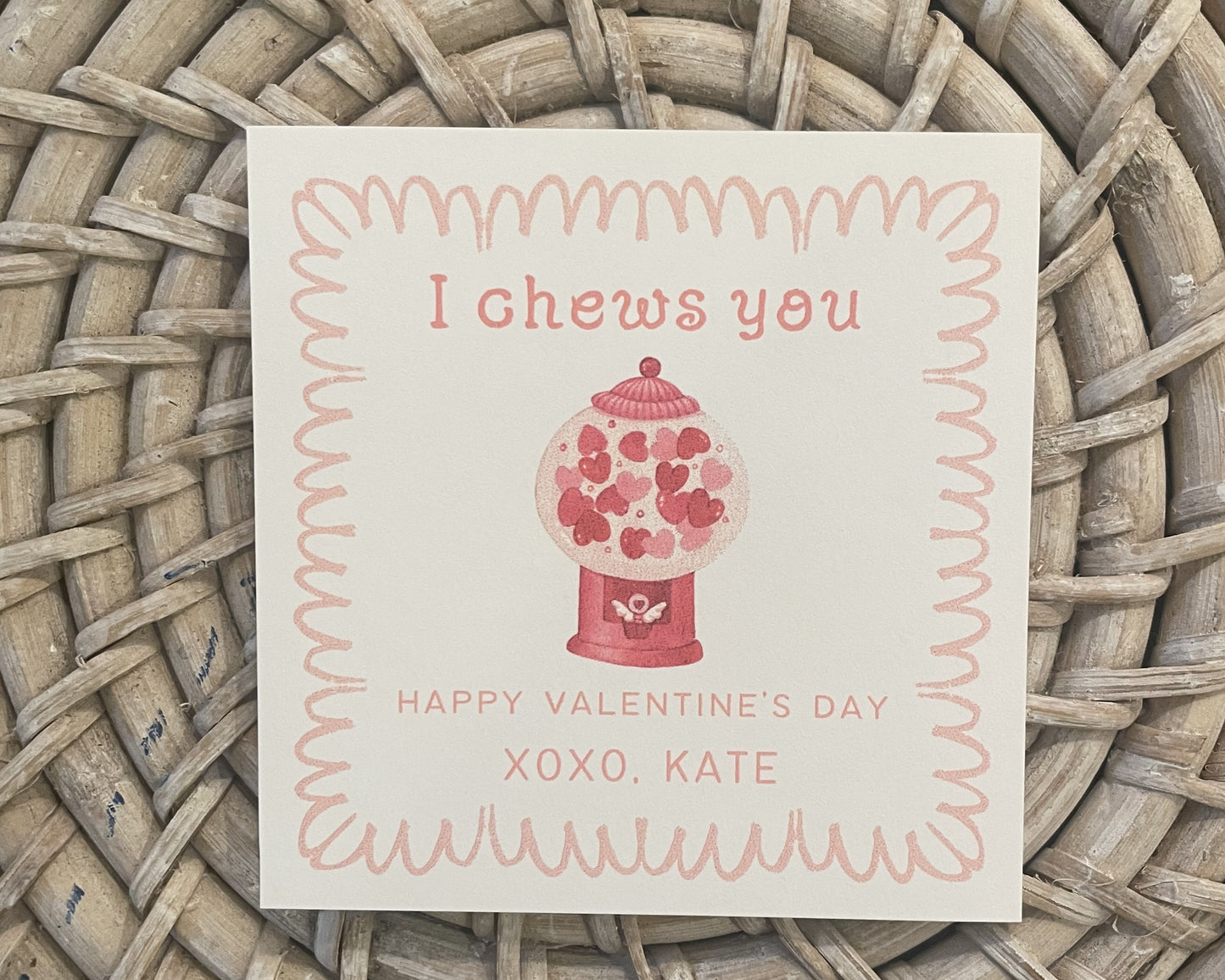 Pink Bubblegum Valentine Tags