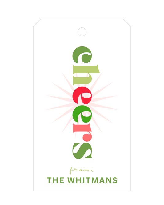 CHEERS Vertical Christmas Tag