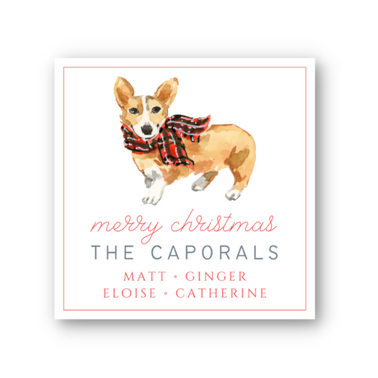 A Corgi Christmas Gift Tag