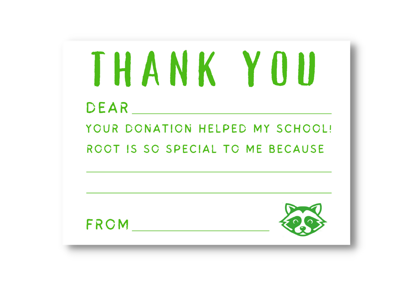 Elementary School "Thank You" Note Cards