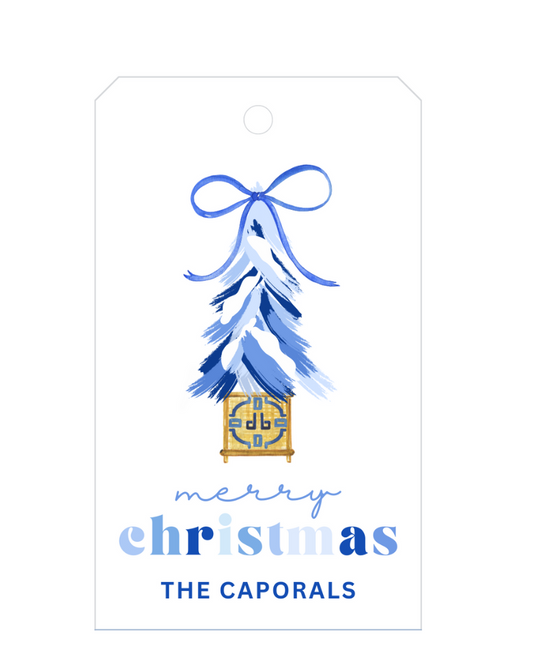 Blue Christmas Vertical Tag