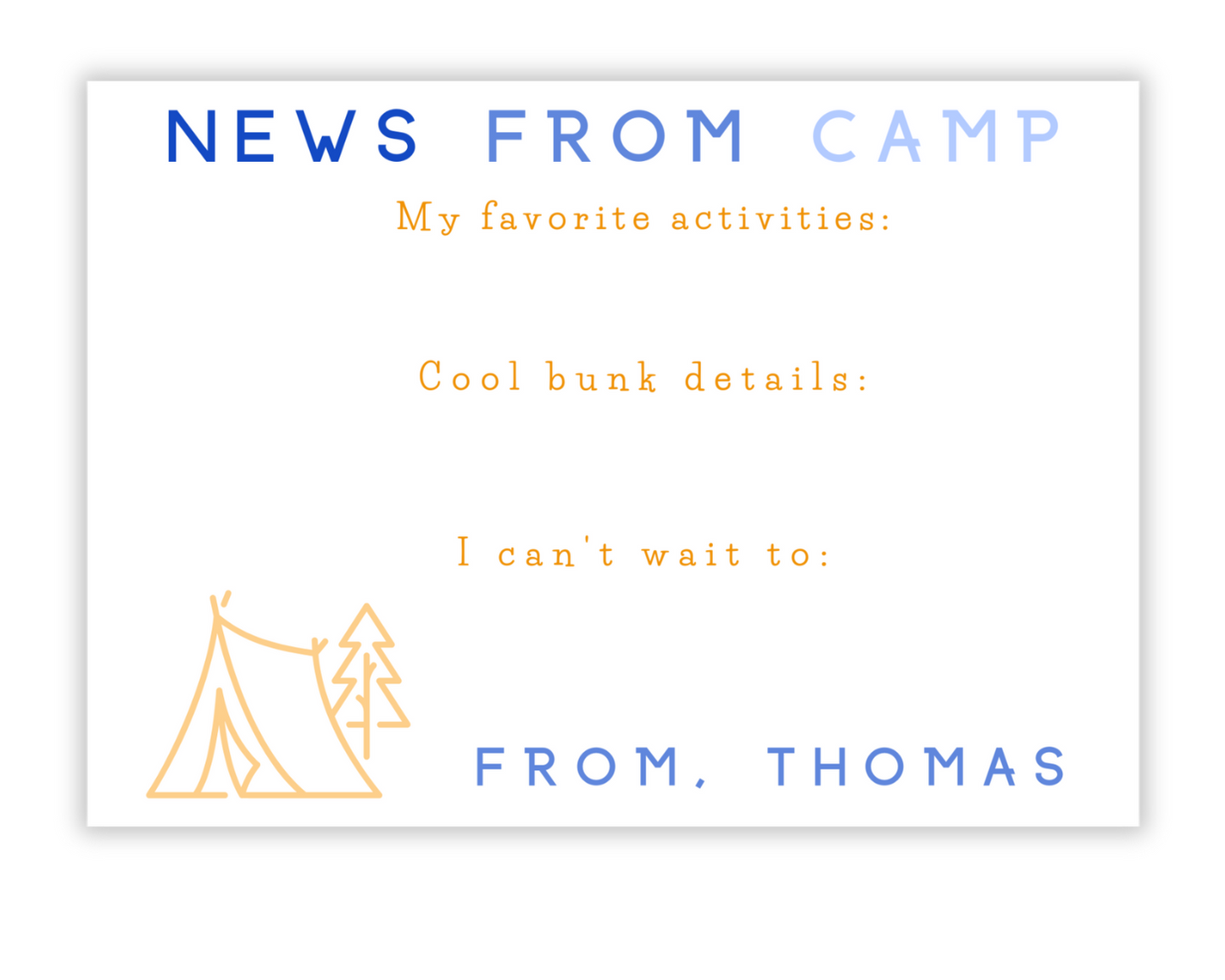 Fill In Camp Note