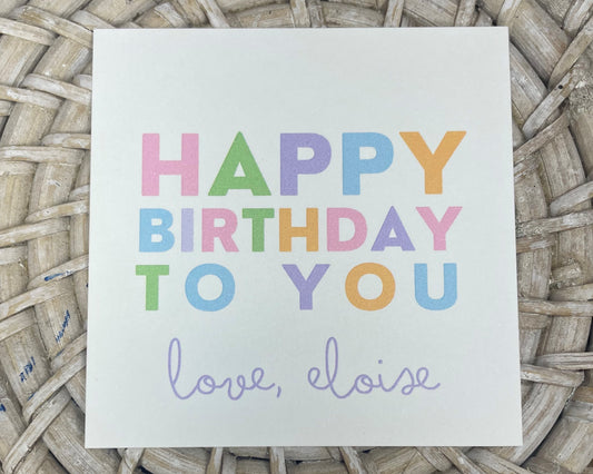 Birthday Colorblock Gift Tag