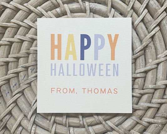 Colorblock Halloween Gift Tag