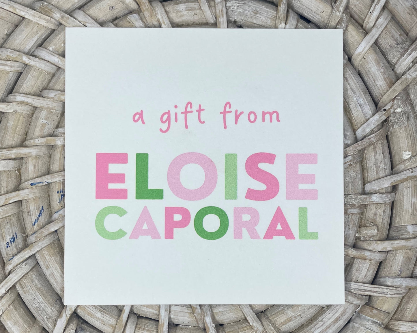 Name Colorblock Gift Tag