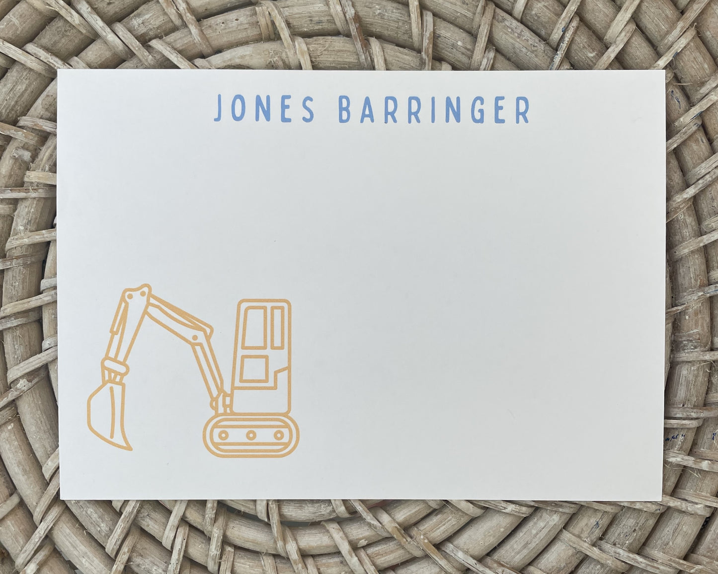 Excavator Note Card