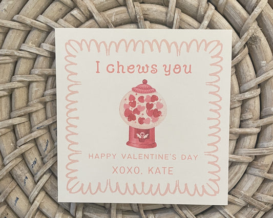 Pink Bubblegum Valentine Tags